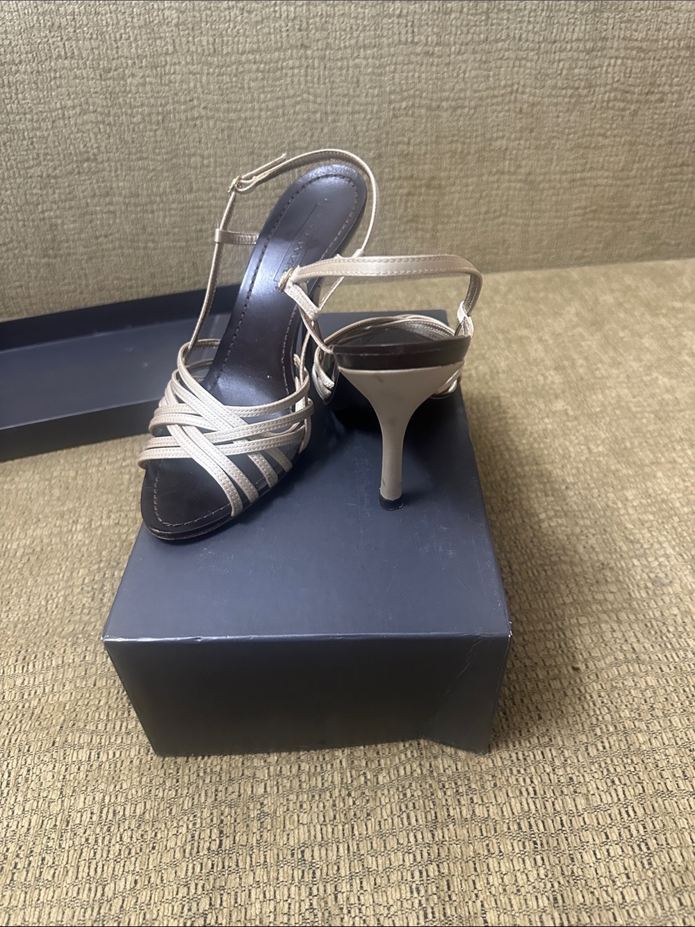 BCBG Max Azria Nude Strappy Slingback 4” Heels Size 8 - Picture 3 of 5